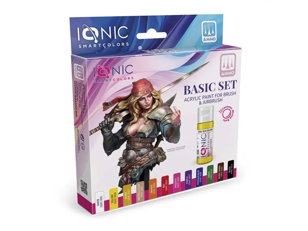 Sada akrylových barev IONIC Basic Set IONIC-0500 – 12 lahviček po 20 ml