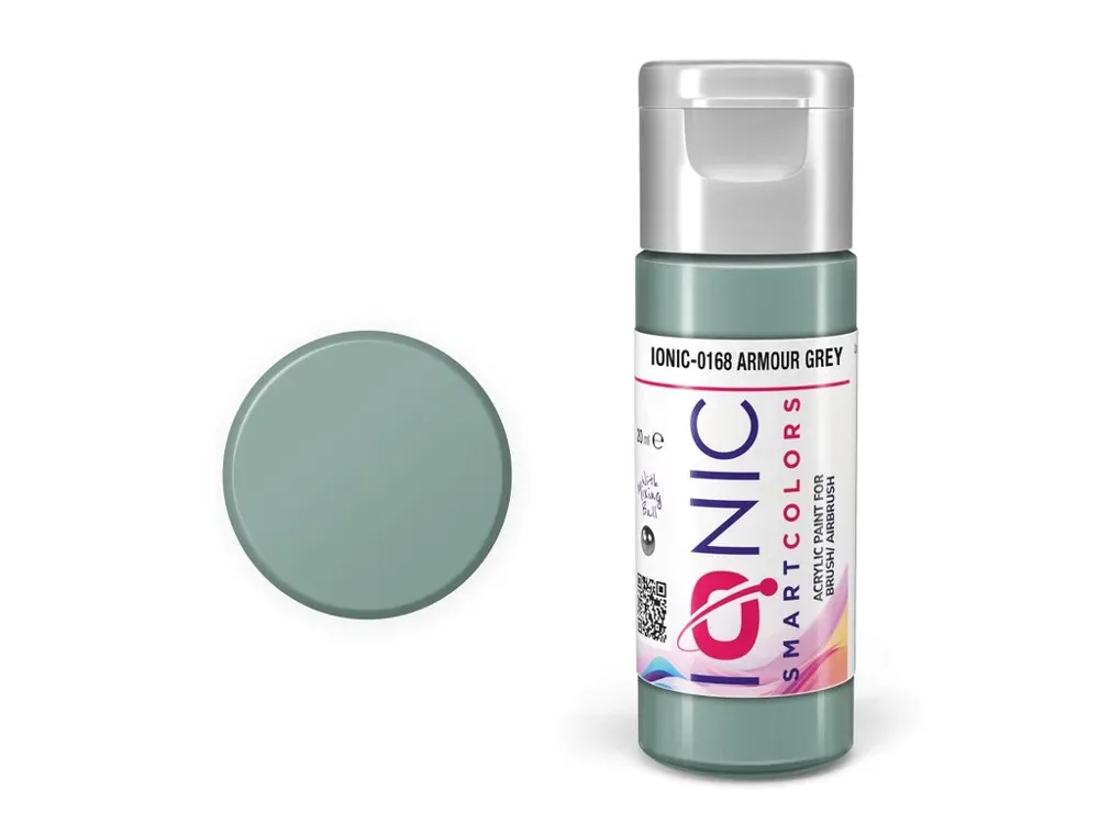 Lahvička akrylové barvy Vallejo IONIC Smart Acrylic Color 0168 pancéřová šedá 20 ml