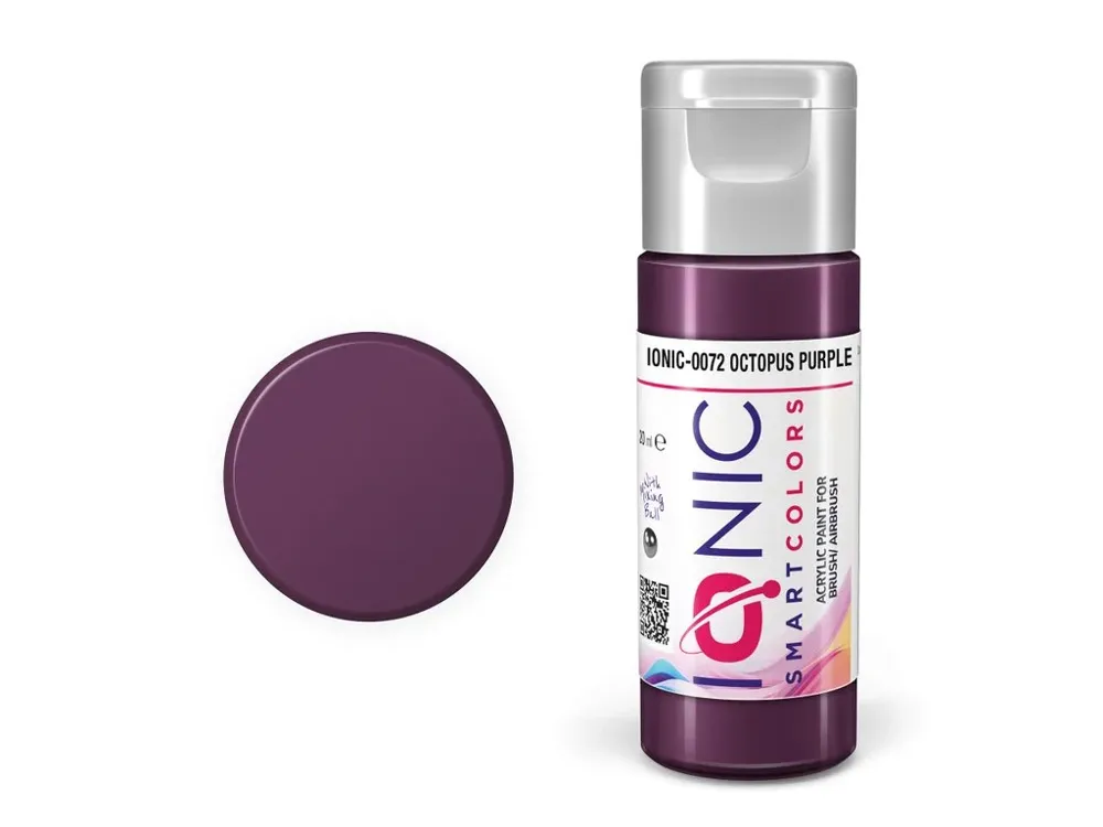 Lahvička akrylové barvy IONIC Smart Acrylic Color 0072 Octopus Purple 20 ml s kapátkem