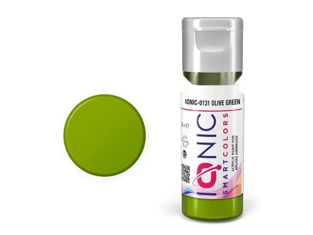 Lahvička akrylové barvy Vallejo IONIC olivová zelená (Olive Green) 20 ml s kapátkem