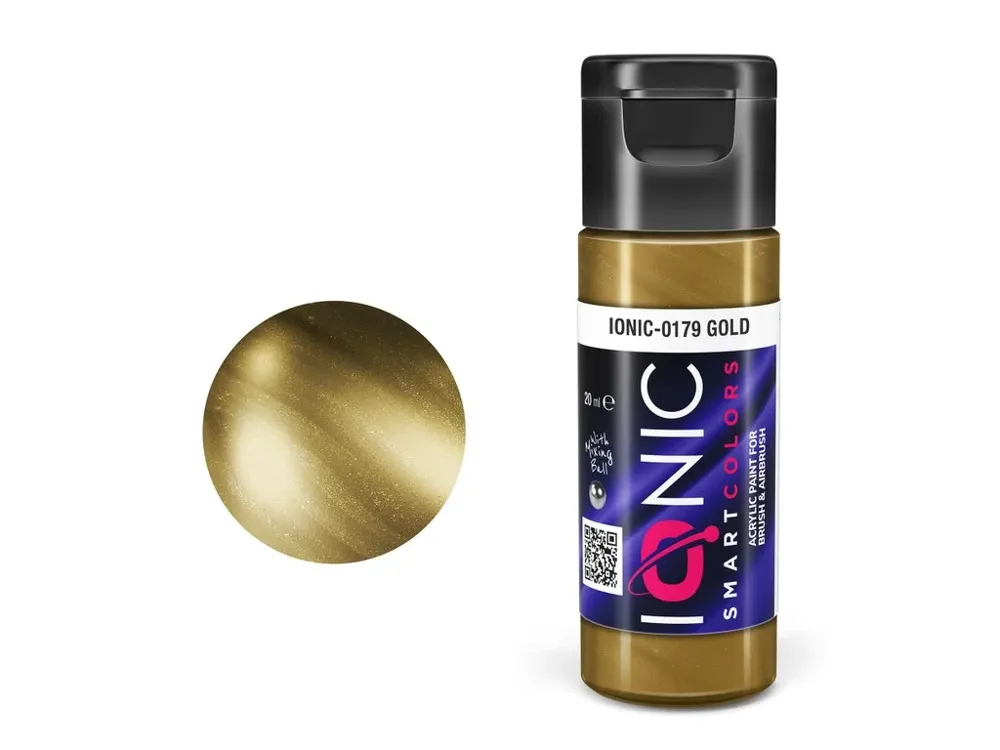 Lahvička akrylové barvy Vallejo IONIC 0179 zlatá (Gold) o objemu 20 ml s kapátkem
