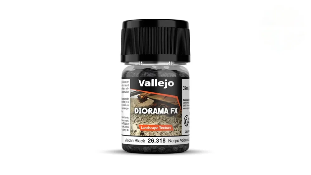 Balení Vallejo Diorama FX 26318 vulkanická černá krajinná textura 2-5 mm, 35 ml
