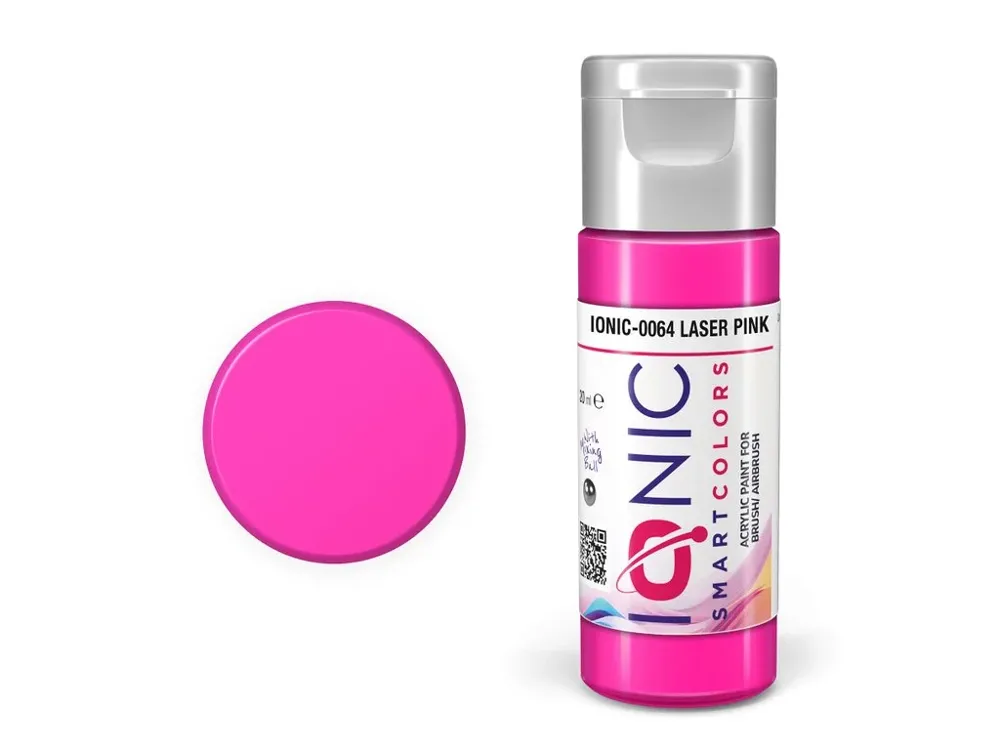 Lahvička akrylové barvy IONIC Smart Acrylic Color 0064 laserová růžová (Laser Pink) 20 ml