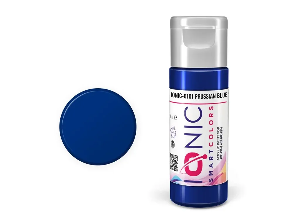Lahvička akrylové barvy AMMO Mig IONIC 0101 pruská modrá (Prussian Blue) 20 ml