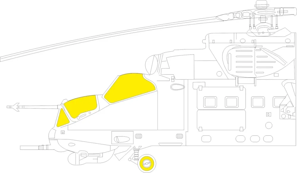 Maskovací sada Eduard EX895 Mi-35M 1/48 pro stavebnici Zvezda v originálním balení