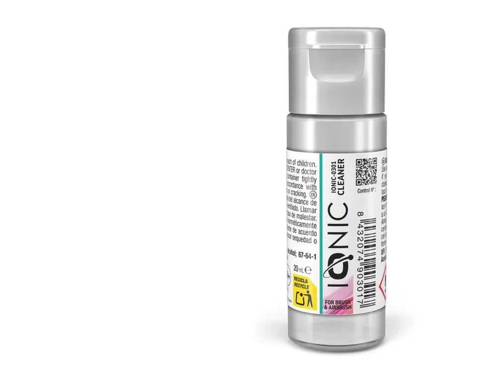 Lahvička AMMO Mig IONIC Cleaner 20 ml, čistič akrylových barev pro airbrush a štětce