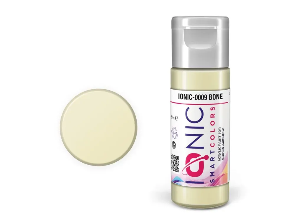 Lahvička akrylové barvy Vallejo IONIC kostěná (Bone) 20 ml s kapátkem