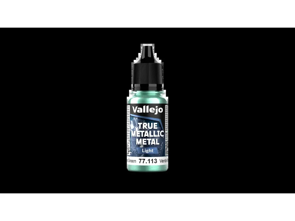 Lahvička metalické barvy Vallejo True Metallic Metal 77113 broučí zelená světlá 18 ml