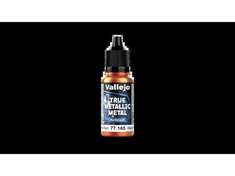 Lahvička metalické barvy Vallejo True Metallic Metal 77165 kovaná červená Airbrush 18 ml