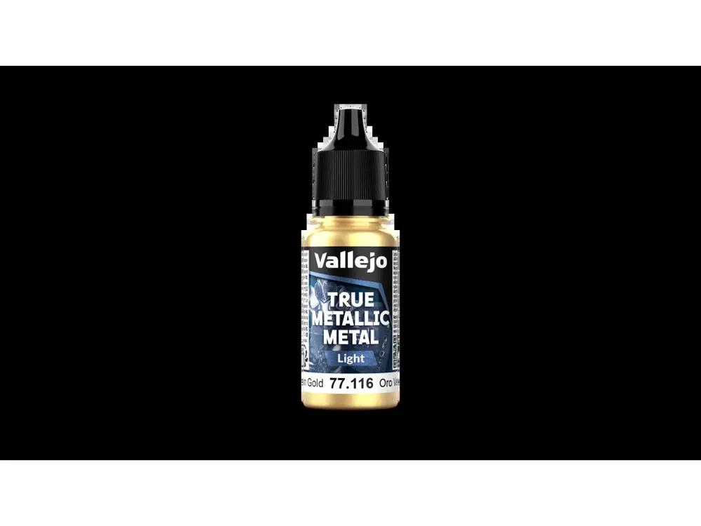Lahvička akrylové metalické barvy Vallejo True Metallic Metal 77116 nazelenalé zlato světlé 18 ml