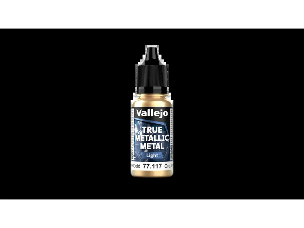 Lahvička metalické barvy Vallejo True Metallic Metal 77117 světlé tajemné zlato 18 ml