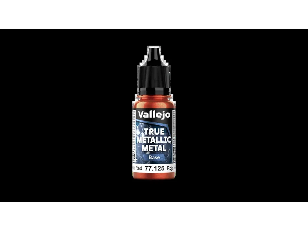 Lahvička metalické barvy Vallejo True Metallic Metal 77125 Forged Red Base 18 ml