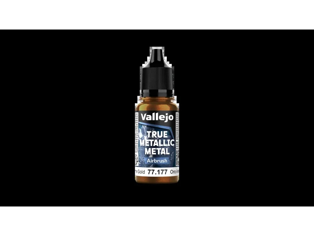 Lahvička metalické barvy Vallejo True Metallic Metal 77177 Arcane Gold Airbrush 18 ml