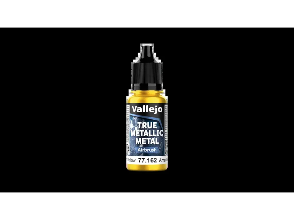 Lahvička metalické barvy Vallejo True Metallic Metal 77162 Radiant Yellow Airbrush 18 ml