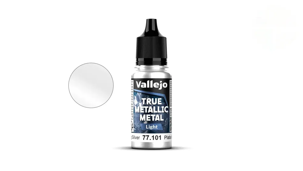 Lahvička metalické barvy Vallejo True Metallic Metal 77101 Sterling Silver Light 18 ml