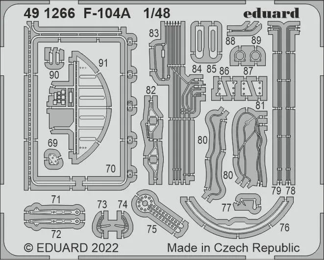 Fotoleptaná sada Eduard 491266 F-104A 1/48 pro stavebnici Kinetic
