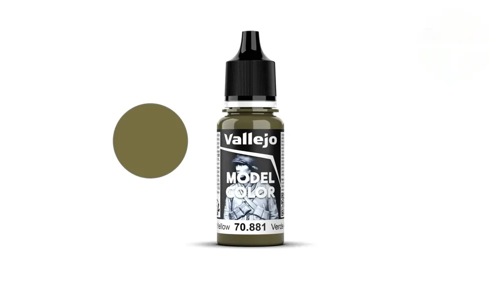 Lahvička akrylové barvy Vallejo Model Color 70881 zelenožlutá matná, 18 ml
