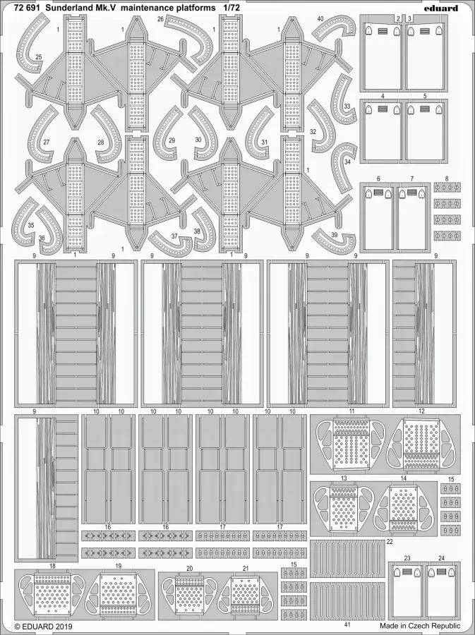 Fotoleptaná sada Eduard 72691 údržbové plošiny pro Sunderland Mk.V 1/72 Special Hobby