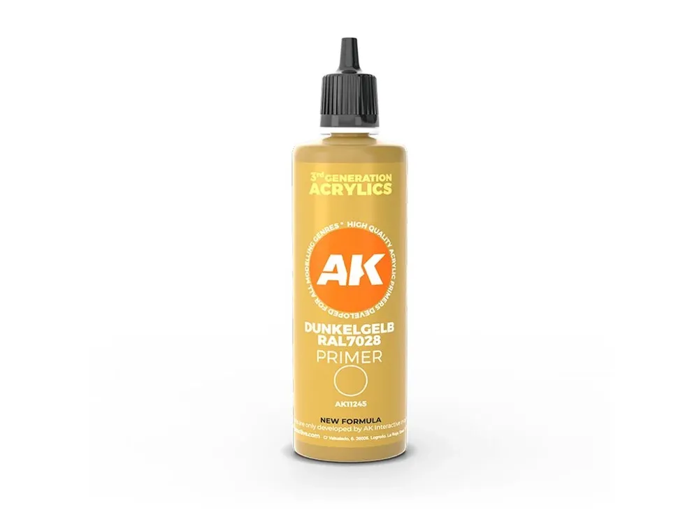 Lahvička primeru AK Interactive 3GEN AK11245 Dunkelgelb RAL 7028 tmavě žlutý, 100 ml