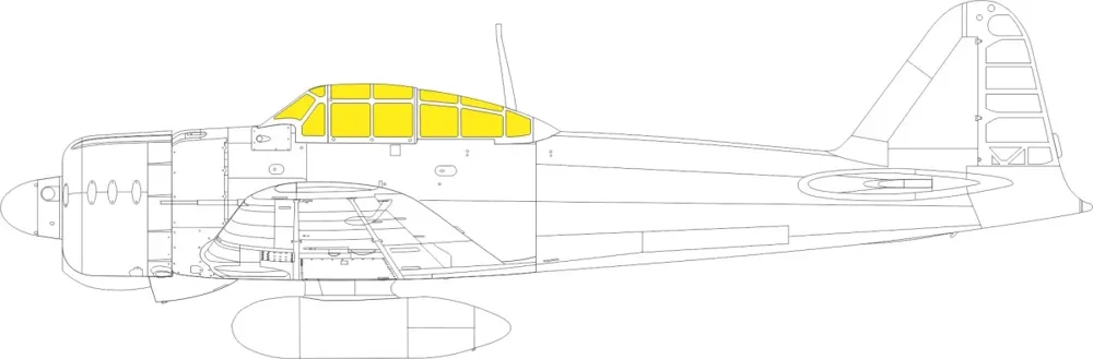 Maskovací sada Eduard EX821 A6M2 TFace 1/48 pro stavebnici A6M2 Zero