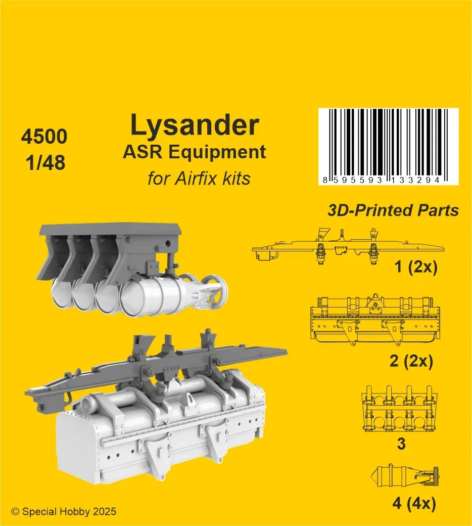 Resinová sada CMK 4500 Lysander ASR vybavení 1/48 pro stavebnici Airfix
