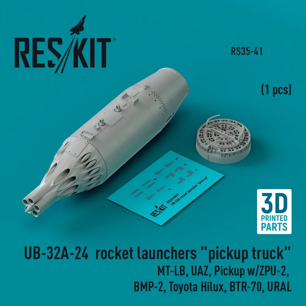 Doplňkový díl Reskit RS35-0041 raketnice UB-32A-24 pro pickup v měřítku 1/35