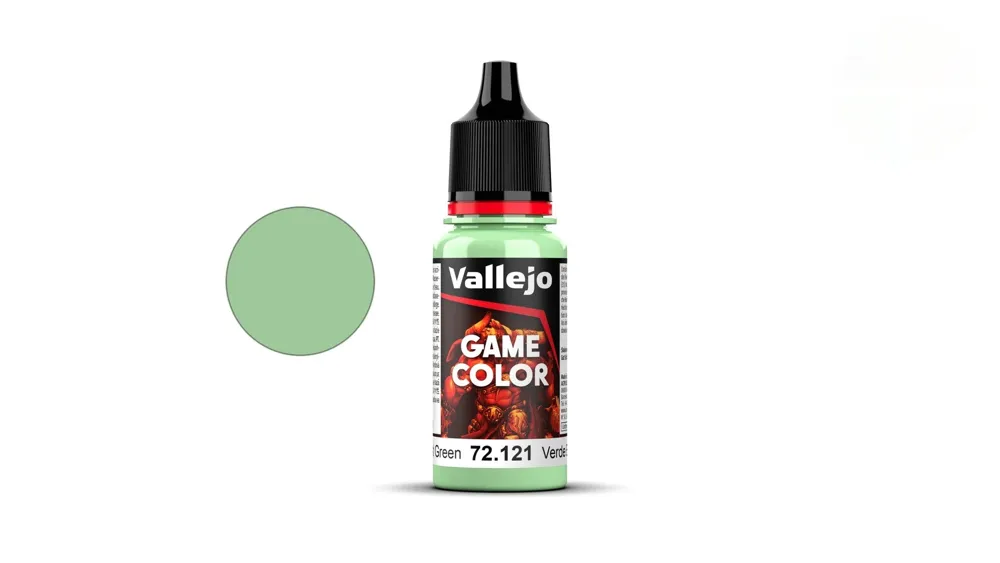 Lahvička akrylové barvy Vallejo Game Color 72121 přízračná zelená (Ghost Green) 18 ml