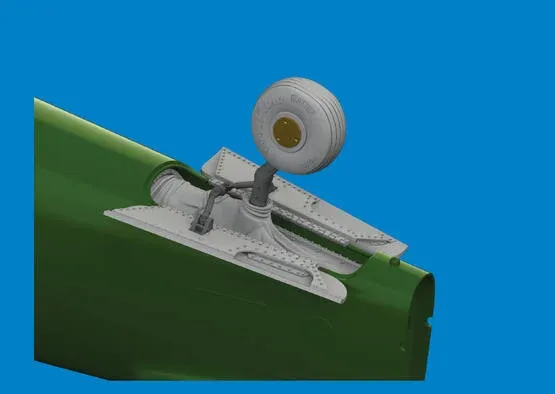 Doplňková sada Eduard Brassin PRINT P-40E šachta ostruhového kola v měřítku 1/48