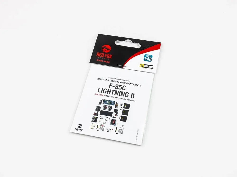 Set 3D přístrojových panelů Red Fox Studio Quick Set 3D pro F-35C Lightning II v měřítku 1/48