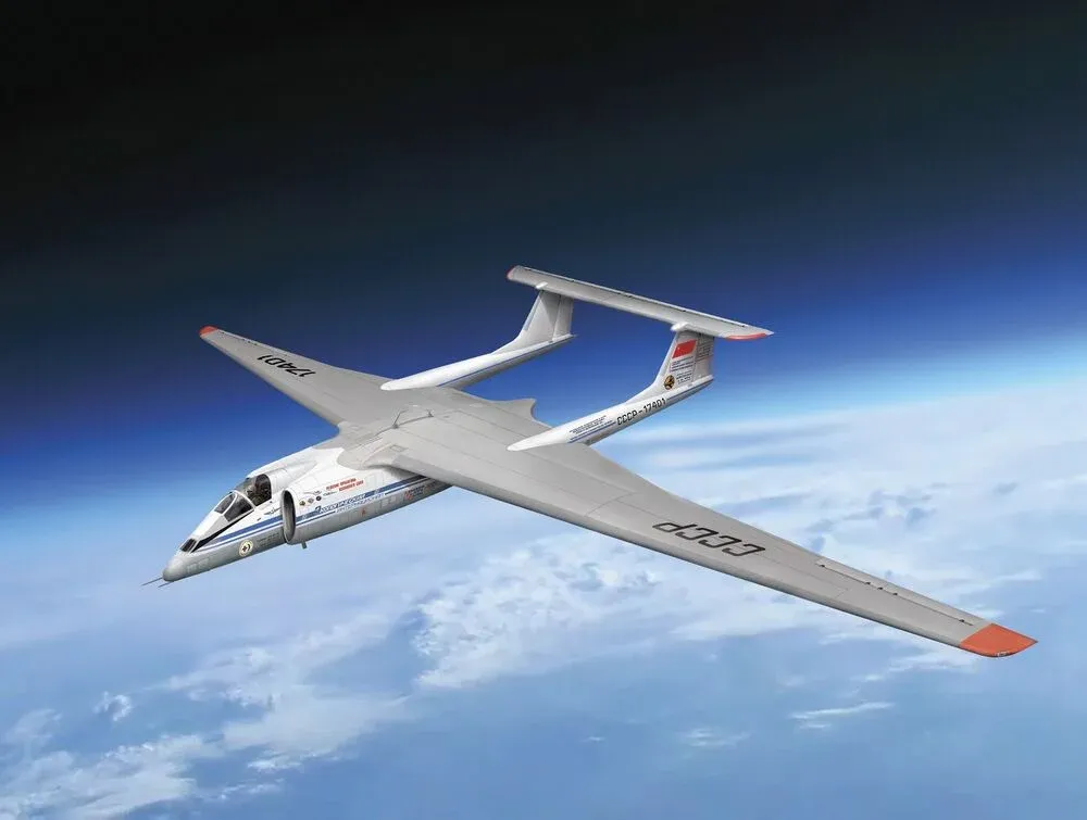 Krabice plastikové stavebnice ModelSvit 1/72 Myasishchev M-17 Stratosphera