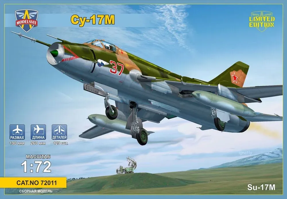 Krabice plastové stavebnice ModelSvit 72011 Su-17M v měřítku 1/72