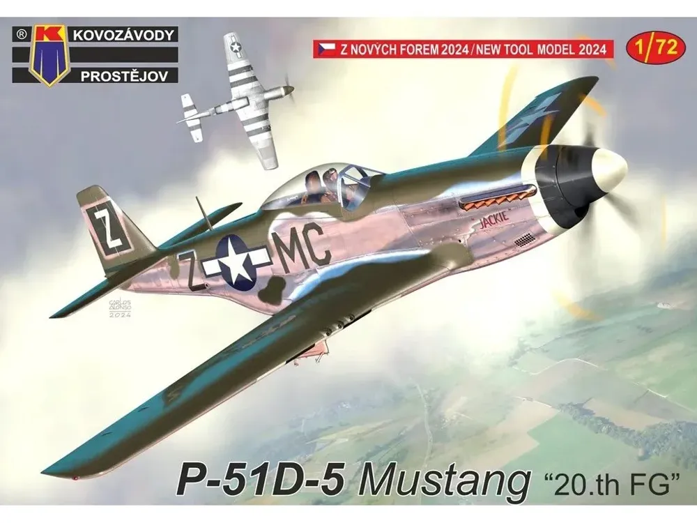 Krabice plastikového modelu Kovozávody Prostějov KPM0440 P-51D-5 Mustang 20th FG v měřítku 1/72