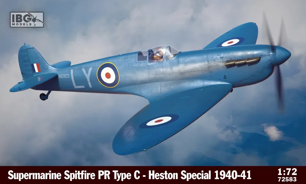 Krabice stavebnice IBG Models 72583 Supermarine Spitfire PR Type C Heston Special v měřítku 1/72
