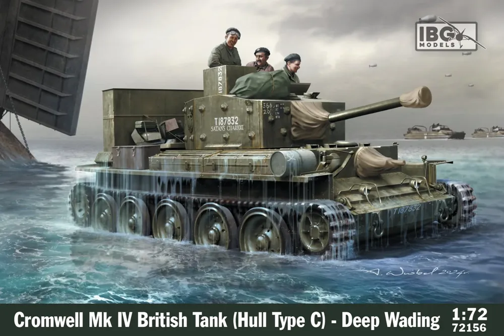 Krabice plastikové stavebnice IBG Models 72156 Cromwell Mk IV Deep Wading v měřítku 1/72