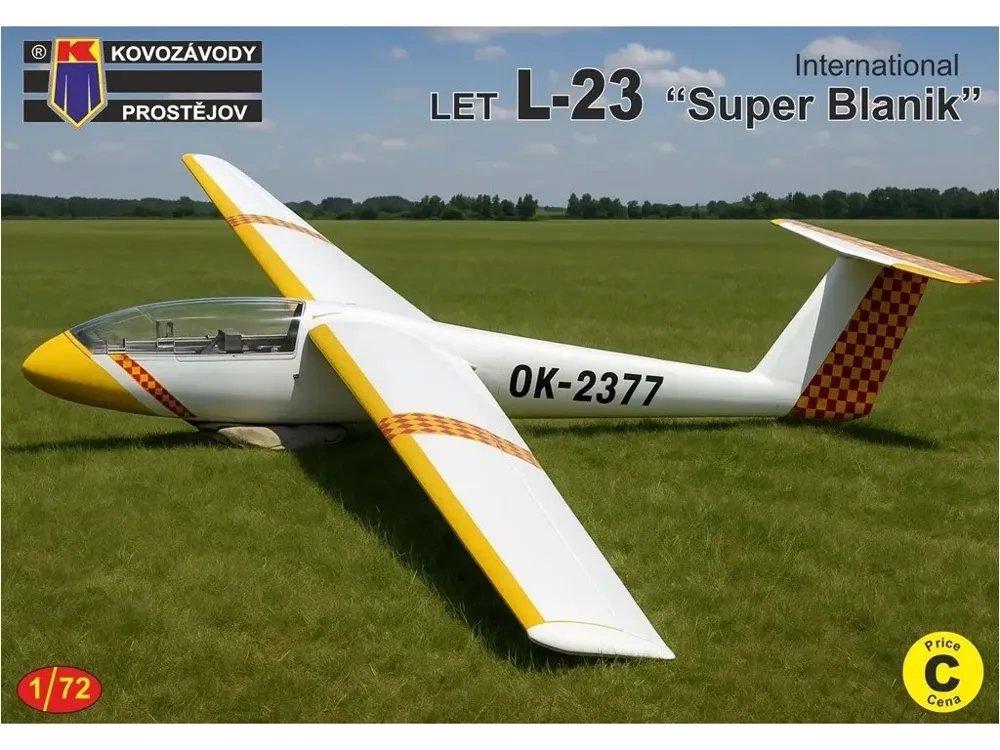 Krabice plastikové stavebnice Kovozávody Prostějov KPM0520 Let L-23 Super Blaník International 1/72