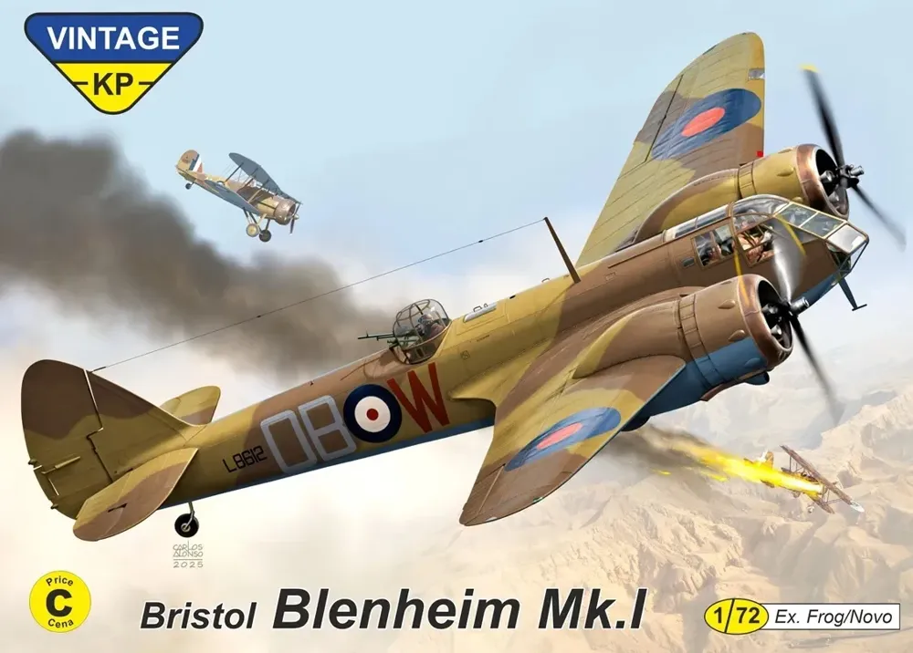 Stavebnice Kovozávody Prostějov KPV7204 1/72 Bristol Blenheim Mk.I Vintage