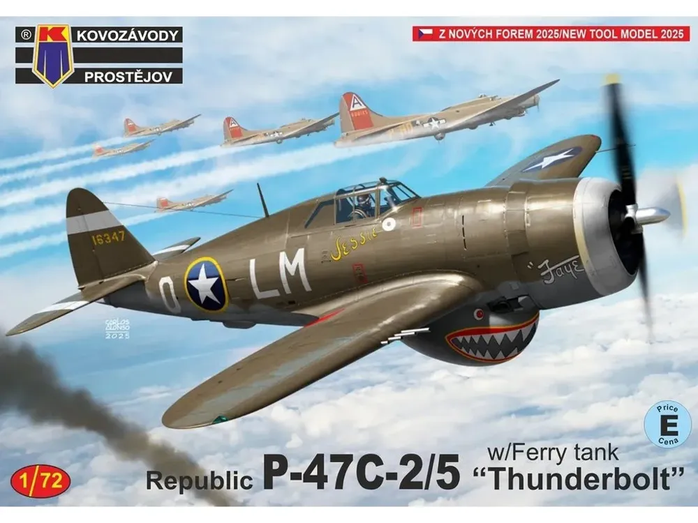 Plastiková stavebnice Kovozávody Prostějov KPM0515 P-47C-2/5 Thunderbolt v měřítku 1/72