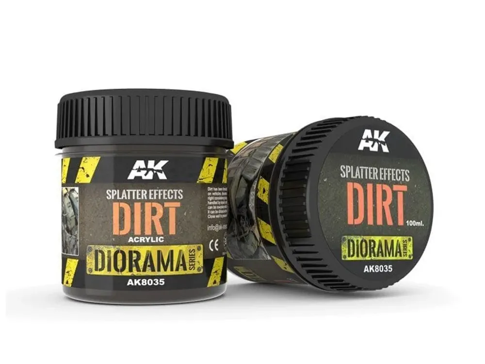 Kelímek akrylového efektu AK Interactive Terrains AK8035 Splatter Effects Dirt 100 ml