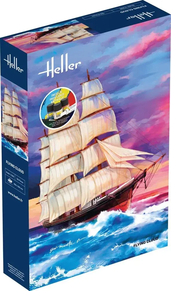 Krabice plastikové stavebnice Heller 56830 Flying Cloud Starter Kit v měřítku 1/200