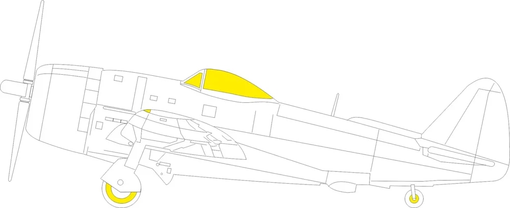 Maskovací sada Eduard EX1155 TFace P-47N 1/48 pro stavebnici MiniArt