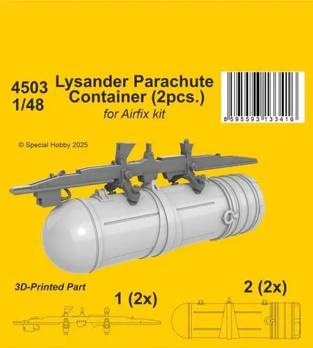 Doplňková sada CMK 4503 1/48 — zásobovací padákové kontejnery pro Lysander (Airfix)
