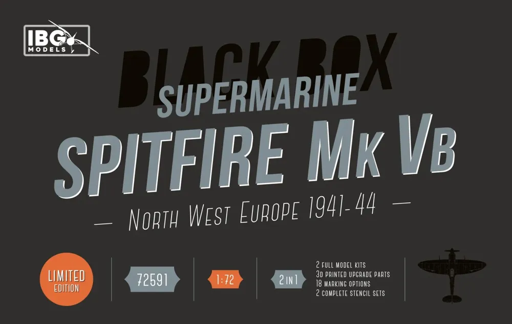 Krabice stavebnice IBG Models 72591 Supermarine Spitfire Mk.Vb 1/72 Black Box Limited Edition