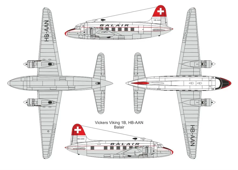 Krabice plastikové stavebnice Valom 1/72 Vickers Viking 1B Airlines