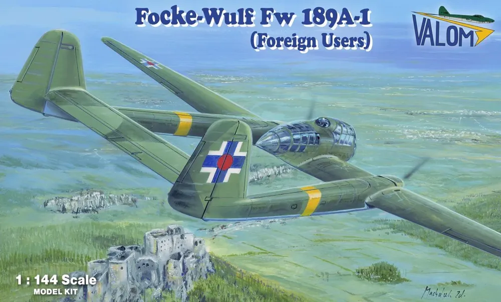 Krabice stavebnice Valom 14446 Focke-Wulf Fw 189A-1 zahraniční uživatelé v měřítku 1/144