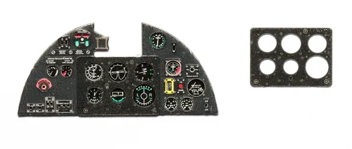 Barevný leptaný přístrojový panel Yahu Models YMA3206 Hurricane Mk.II v měřítku 1/32