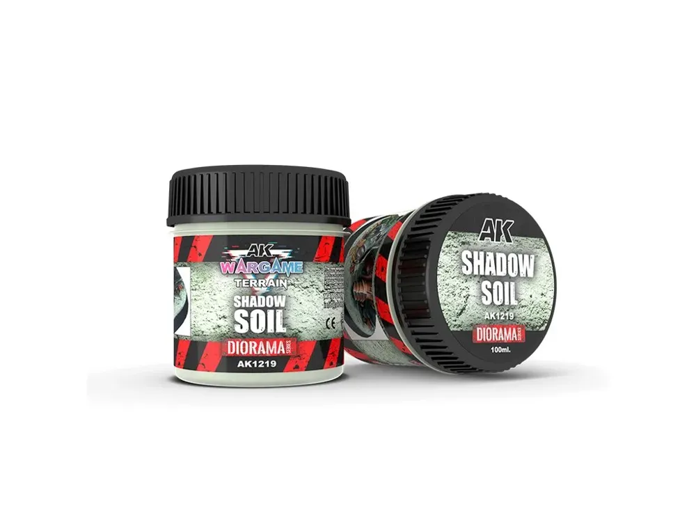 Kelímek akrylové texturní pasty AK Interactive AK1219 stínová půda Shadow Soil 100 ml