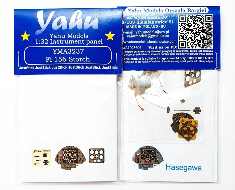 Barevný fotoleptaný přístrojový panel Yahu Models YMA3237 pro Fi-156 Storch v měřítku 1/32