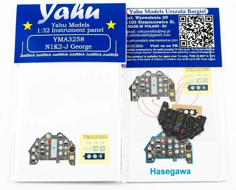 Fotoleptaná přístrojová deska Yahu Models YMA3258 N1K2-J George v měřítku 1/32