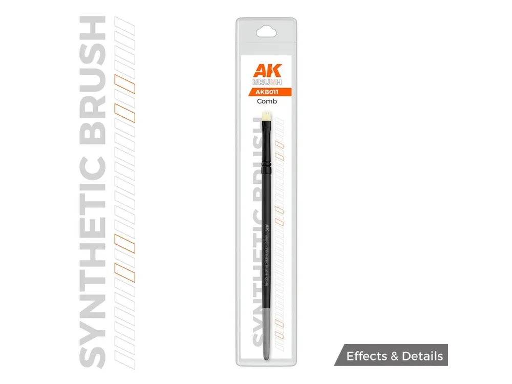 Hřebenový syntetický štětec AK Interactive Synthetic Brushes AKB011 pro tvorbu textur