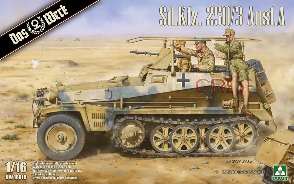 Stavebnice Das Werk DW16019 Sd.Kfz. 250/3 Ausf. A v měřítku 1/16